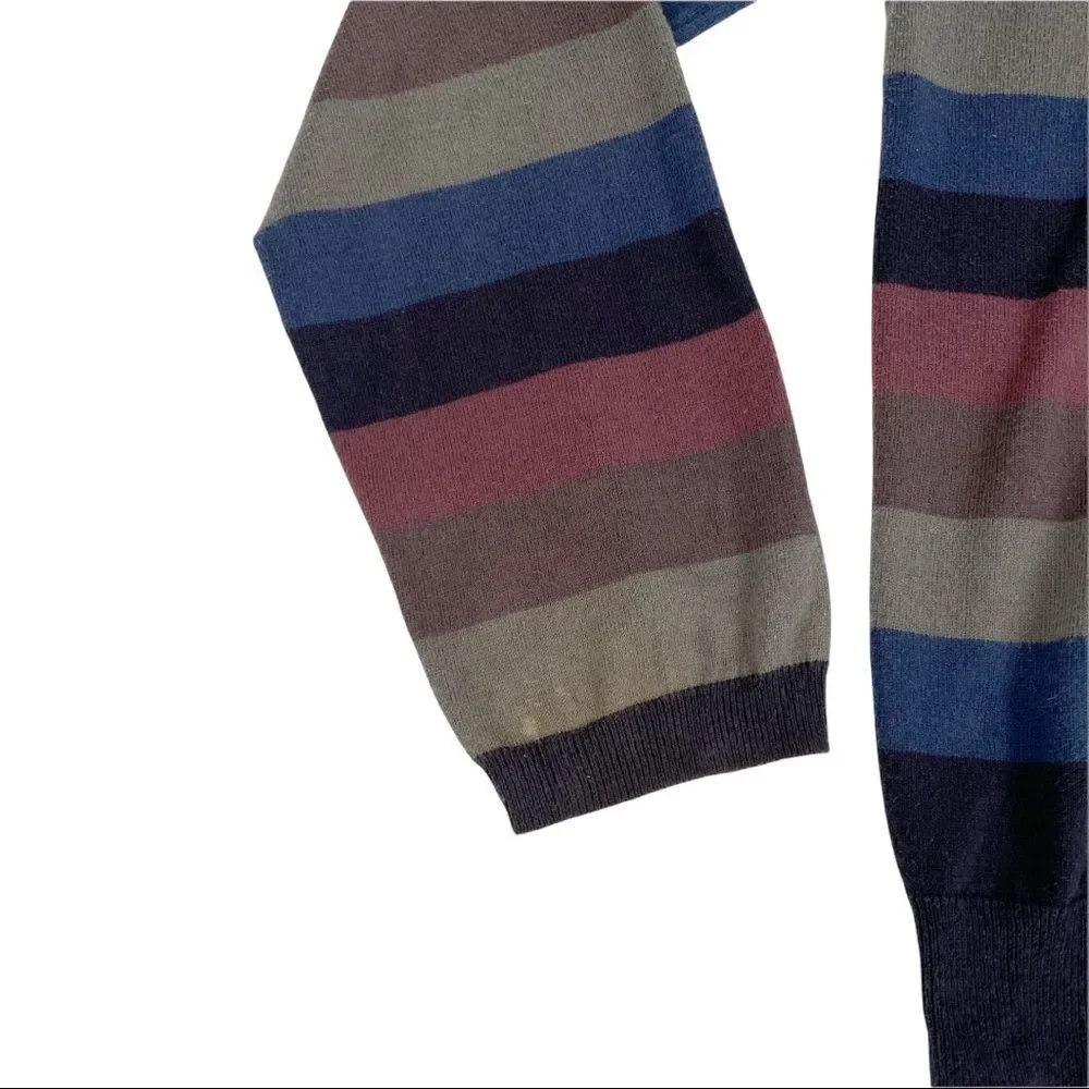 Vintage Y2K WESC Striped V-Neck Sweater